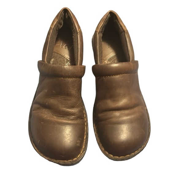 B.O.C Born Brown Leather Clogs Size 8 - Picture 3 of 6